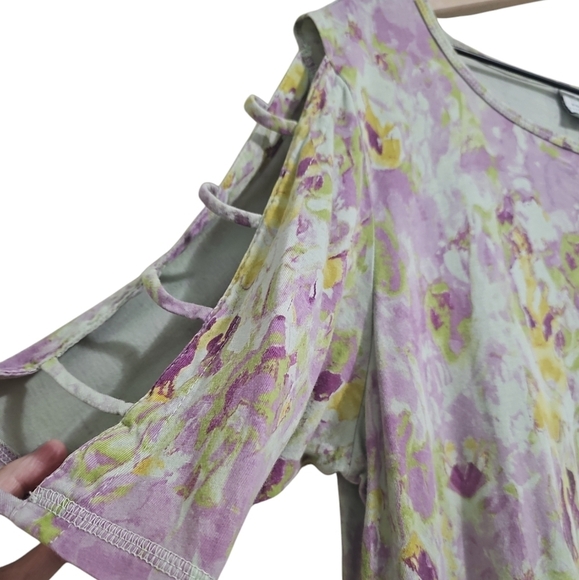 CMC BY COLOR ME COTTON ABSTRACT FLORAL TUNIC - Picture 5 of 8